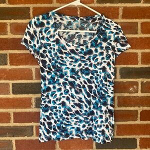 Ann Taylor Blue Leopard Top
